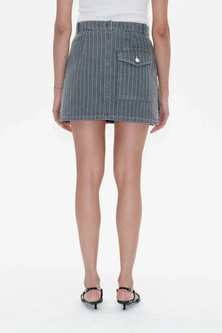 Baum und Pferdgarten Sali Grey Pinstripe Denim Skirt - Anavi