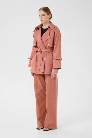 Gestuz Coat Gzopa Rose Powder Trench - Anavi