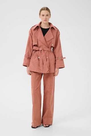 Gestuz Coat Gzopa Rose Powder Trench - Anavi