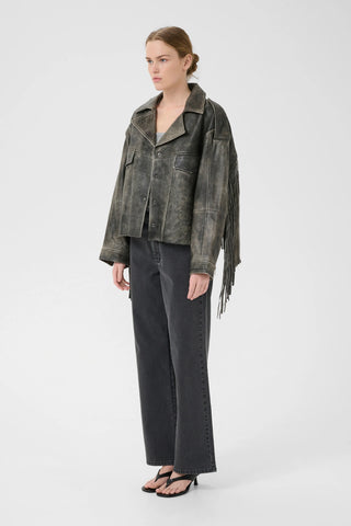 Gestuz Jacket Gzjaggy Black Leather Jacket - Anavi