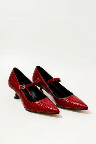 Kirò Décolleté Rosso Coccodrillo Croco - Anavi
