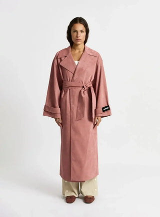 Laagam Londres Pink Textured Trench - Anavi