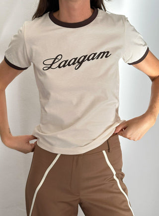 T-shirt Olympia Ecru Cotton Logo T-shirt